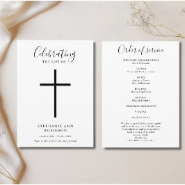 Eenvoudige Kruis Viering van het Leven Orde van Di Programmakaart