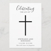 Eenvoudige Kruis Viering van het Leven Orde van Di Programmakaart (Voorkant)