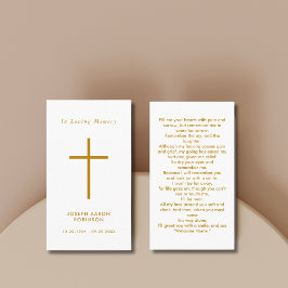Eenvoudige kruisbegrafenis gebed Kaart Visitekaartje