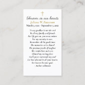 Eenvoudige kruisfoto begrafenis gebed Kaart Visitekaartje (Achterkant)