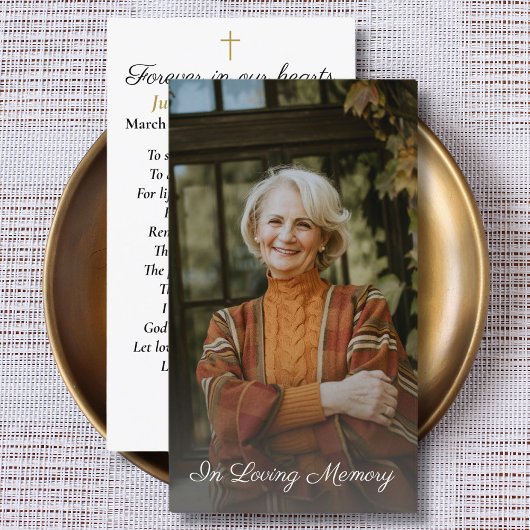 Eenvoudige kruisfoto begrafenis gebed Kaart Visitekaartje