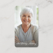 Eenvoudige kruisfoto begrafenis gebed Kaart Visitekaartje (Voorkant)