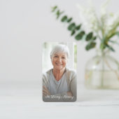 Eenvoudige kruisfoto begrafenis gebed Kaart Visitekaartje (Staand voorkant)