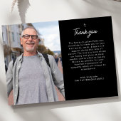 Eenvoudige kruisfoto gepersonaliseerde bericht beg bedankkaart