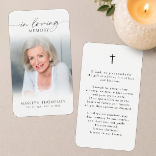 Eenvoudige Kruisfoto Rouwkaart Funeral Gebedskaart Visitekaartje
