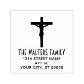 Eenvoudige kruisiging Kruisnaam retouradres Zelfinktende Stempel (Design)