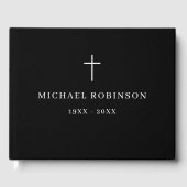 Eenvoudige kruisviering van het begrafenismonument gastenboek (Voorkant)