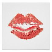 Eenvoudige Kus Red Lips-lipstick Poster (Voorkant)