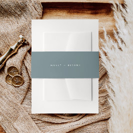 Eenvoudige Kust Dusty Blue Wedding Uitnodigingen Wikkel