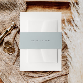 Eenvoudige kust licht blauw bruiloft uitnodigingen wikkel