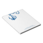 Eenvoudige kustblauwe anker notitieblok (Schuin)