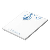Eenvoudige kustblauwe anker notitieblok (Linkerzijde)