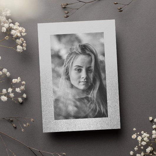 Eenvoudige kwikzilver glitter ombre Foto Sweet 16