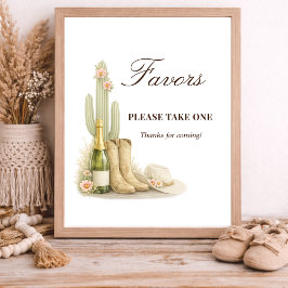 Eenvoudige Laarzen & Bubbles Baby Borrel Cadeautje Poster
