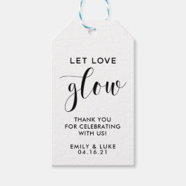 Eenvoudige Laat Liefde Stralen Trouwkaars Favor Cadeaulabel