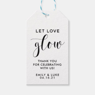 Eenvoudige Laat Liefde Stralen Trouwkaars Favor Cadeaulabel