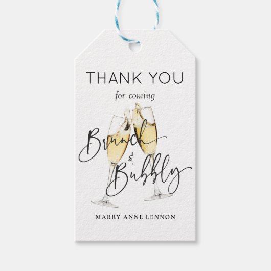 Eenvoudige Labels in Brunch en Bubble Gift Cadeaulabel (Voorkant)