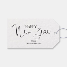 Eenvoudige Labels voor een gelukkig nieuwjaar Cadeaulabel