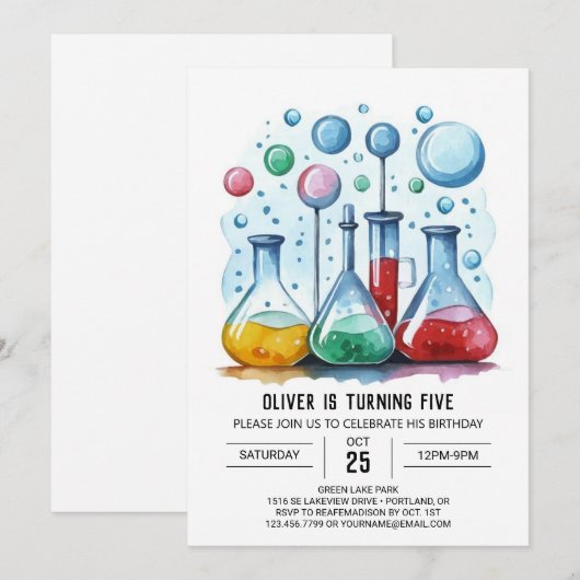 Eenvoudige laboratoriumontdekking Wetenschapper Ve Kaart (Voorkant / Achterkant)