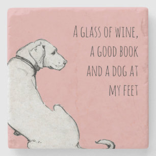 Eenvoudige labrador Art Dog mam Citaat Roze Stenen Onderzetter