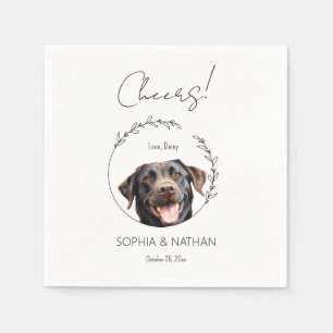 Eenvoudige labrador retriever hond bruiloft cockta servet