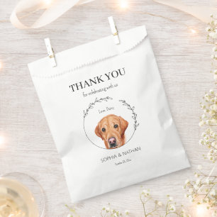 Eenvoudige labrador retriever hond bruiloft dank u bedankzakje