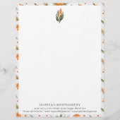 Eenvoudige Landelijke Bloemgroen | Monogram Briefhoofd (Voorkant)