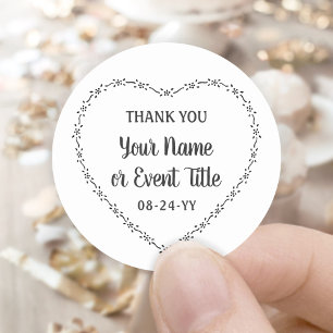 Eenvoudige Landelijke Hart Bloemenkrans Landelijke Ronde Sticker