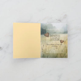 Eenvoudige landelijke hart ontwerp trouwkaart aankondiging