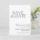 Eenvoudige Landelijke Zwart-witfoto Save The Date (Staand voorkant)