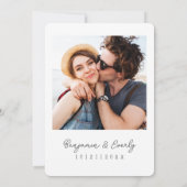 Eenvoudige Landelijke Zwart-witfoto Save The Date (Achterkant)