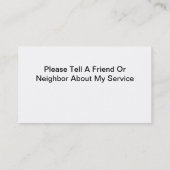 Eenvoudige Landscaping Kaarten Sjabloon Visitekaartje (Achterkant)