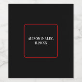 Eenvoudige Las Vegas Zwart Wit Rode Evenement Wijn Etiket (Enkel label)