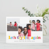 Eenvoudige Laten we dit nog eens proberen Moderne  Feestdagenkaart (Staand voorkant)