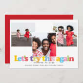 Eenvoudige Laten we dit nog eens proberen Moderne  Feestdagenkaart (Voorkant / Achterkant)