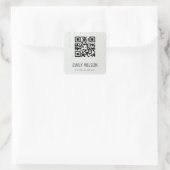 Eenvoudige Latijns-Amerikaanse QR-code Vierkante Sticker (Tas)