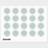 Eenvoudige Laurel krans Dusty Sage Groen Dank u Ronde Sticker (Vel)