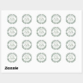 Eenvoudige Laurel Wreath Botanical Greenery Bedank Ronde Sticker (Vel)