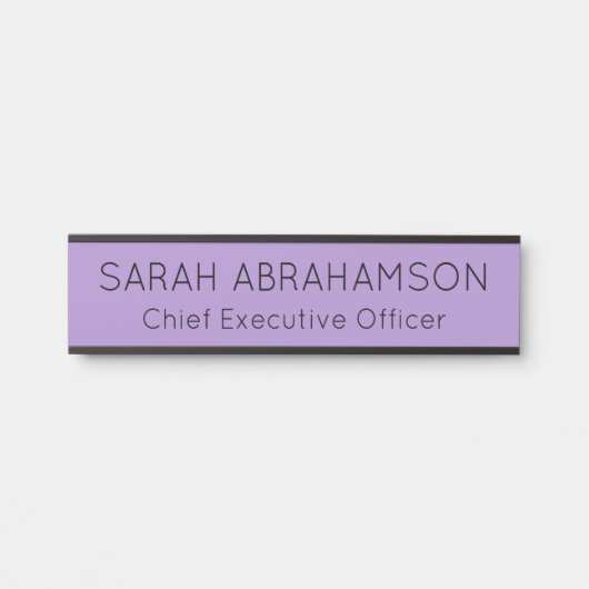 Eenvoudige Lavendar Paarse naam Bord - deurteken Deurbordje (Voorkant)