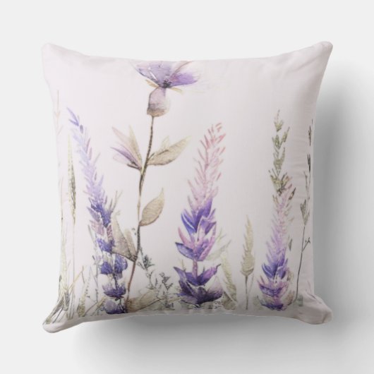 Eenvoudige Lavendel Bloemige Trouwdag Gepersonalis Kussen (Achterkant)