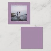 Eenvoudige Lavendel Bruiloft Bewaar de Datum Foto  Notitiekaartje (Voorkant / Achterkant)