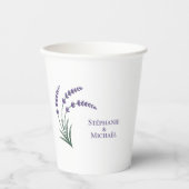 Eenvoudige Lavendel Bruiloft Papieren Bekers (Voorkant)