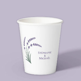 Eenvoudige Lavendel Bruiloft Papieren Bekers