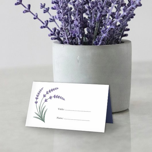 Eenvoudige Lavendel Bruiloft Plaatskaartjes