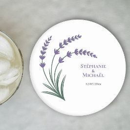 Eenvoudige Lavendel Bruiloft Ronde Kartonnen Onderzetter