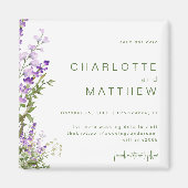 Eenvoudige Lavendel bruiloft Save Your Date Magneet (Voorkant)