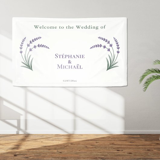 Eenvoudige Lavendel Bruiloft Spandoek