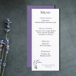 Eenvoudige Lavendel Bruiloftsreceptie Menu