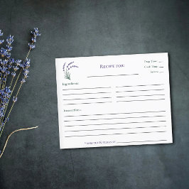 Eenvoudige Lavendel Bruiloftsreceptkaart