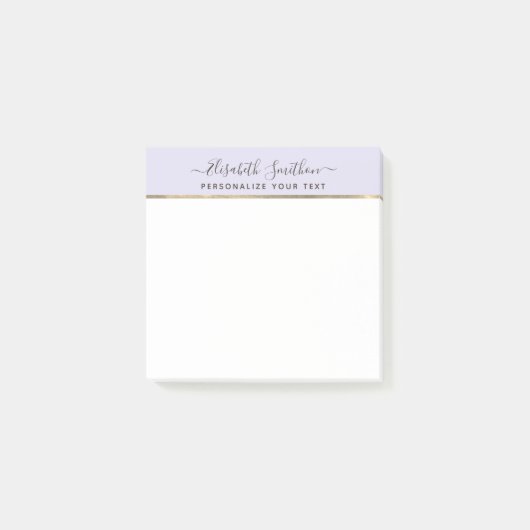 Eenvoudige lavendel en minimale Gold Personal Stat Post-it® Notes (Voorkant)